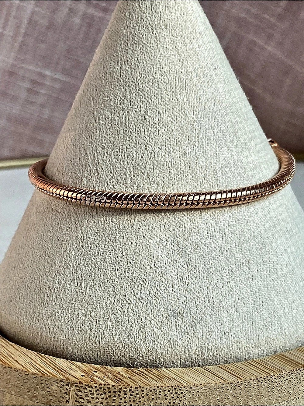 Pandora Moments Snake Chain Slider Bracelet in Rose Gold Like New